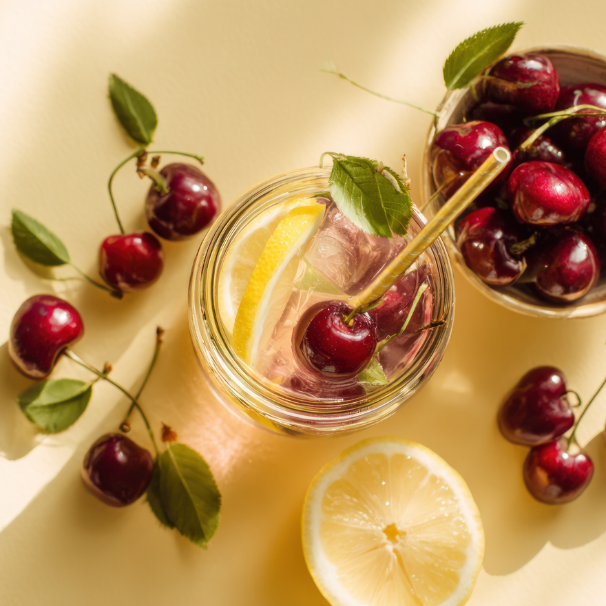 Kirsch-Limo mit Zitronenthymian