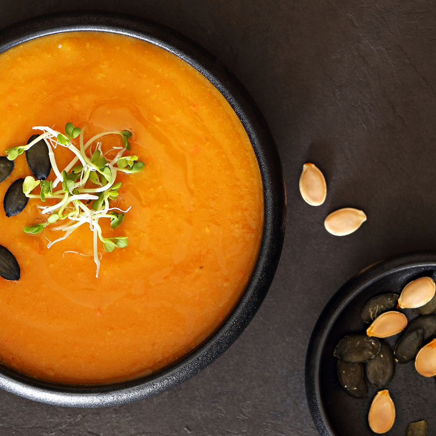 Kürbissuppe mit Ingwer und Kokosmilch