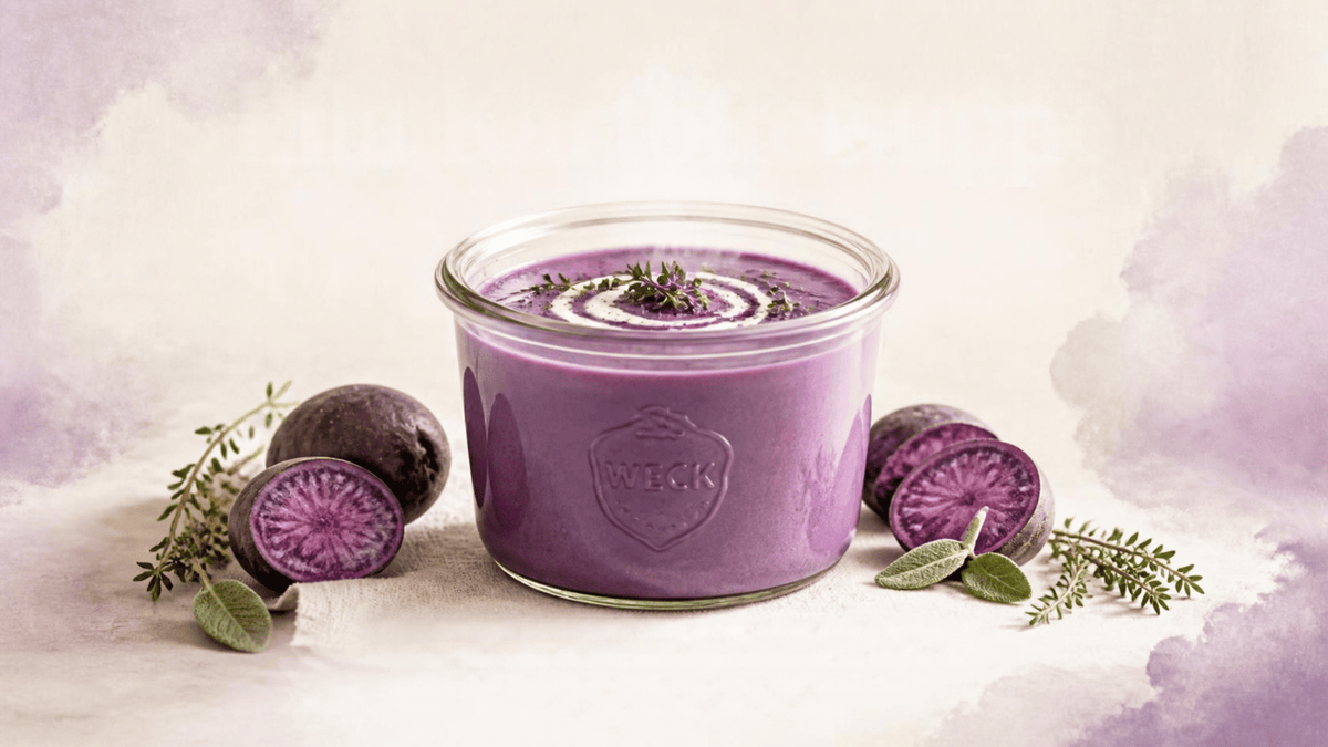 Violette Kartoffelsuppe