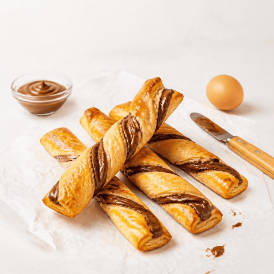 Knusprige Schokostangen aus zartem Teig mit feiner Schokoladennote. Im Ofen goldbraun gebacken, eignen sie sich als süßer Snack, zum Kaffee oder zum Verschenken.