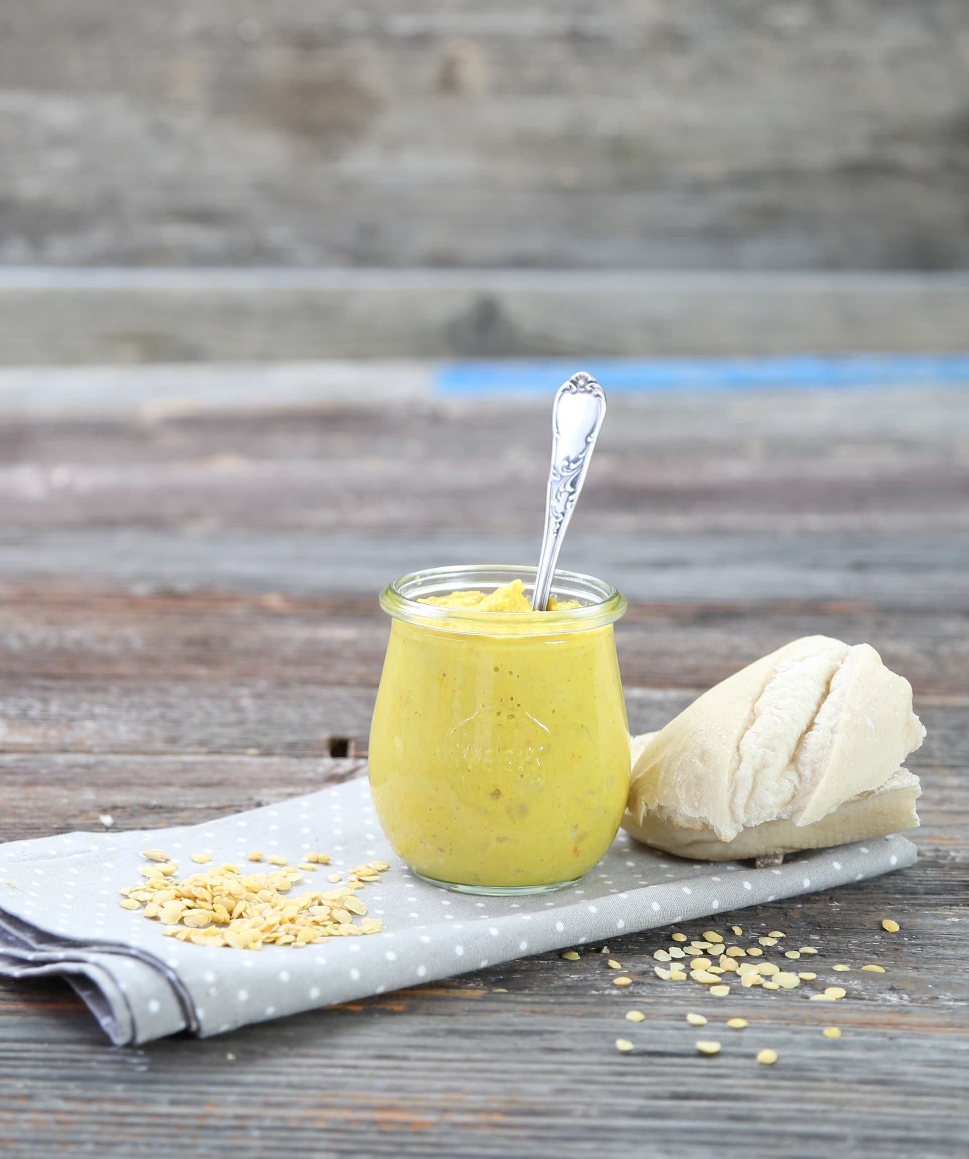 Gelbe-Linsen-Pesto Arbeitszeit 15 Min.Koch-/Backzeit 10 Min. 2 WECK Gläser Tulpenform à 220 ml