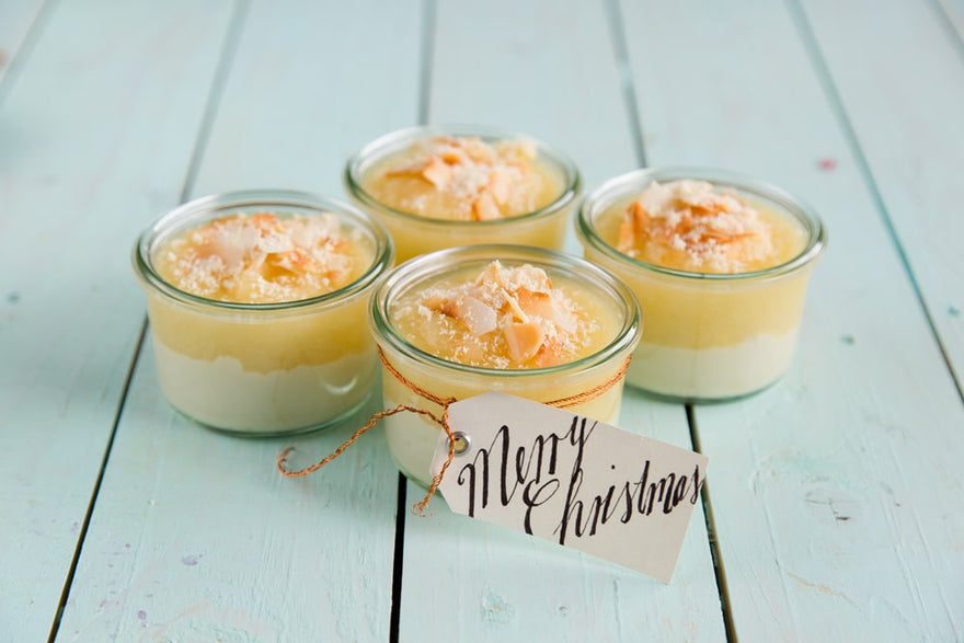 Piña-colada-Dessert Arbeitszeit 25 Min.Kühlzeit 5 Std. 30 Min. 6 Gläser à 200 ml Inhalt