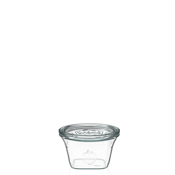 Barattolo in vetro quadrato 200 ml con coperchio in vetro (6 pz)