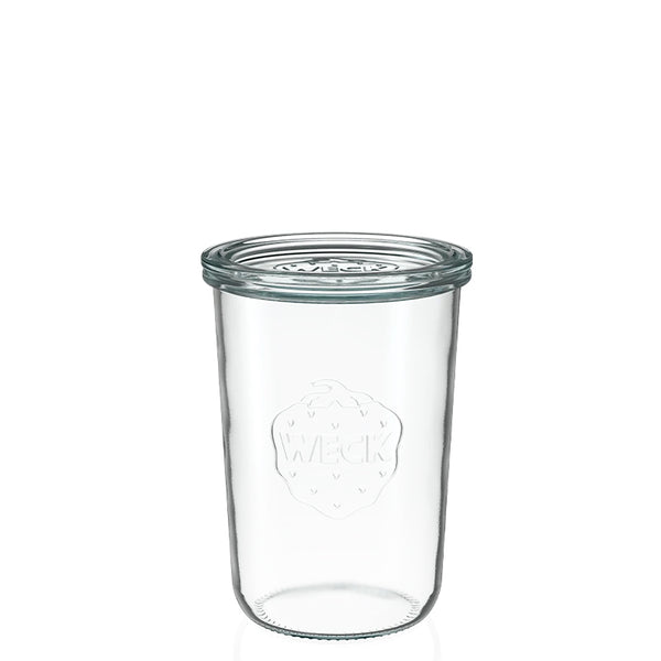 Barattolo in vetro dritto 750 ml con coperchio in vetro (6 pz)