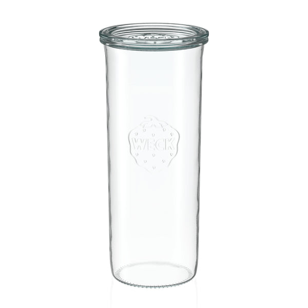 Barattolo in vetro dritto 1400 ml con coperchio in vetro (6 pz)