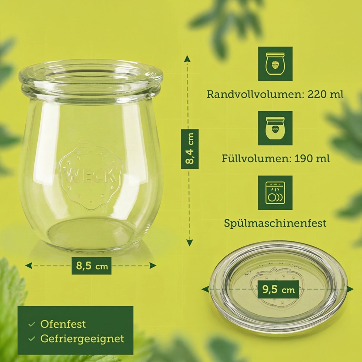 Tulpenglas 200 ml mit Glasdeckel (12 St.) – WECK Online Shop
