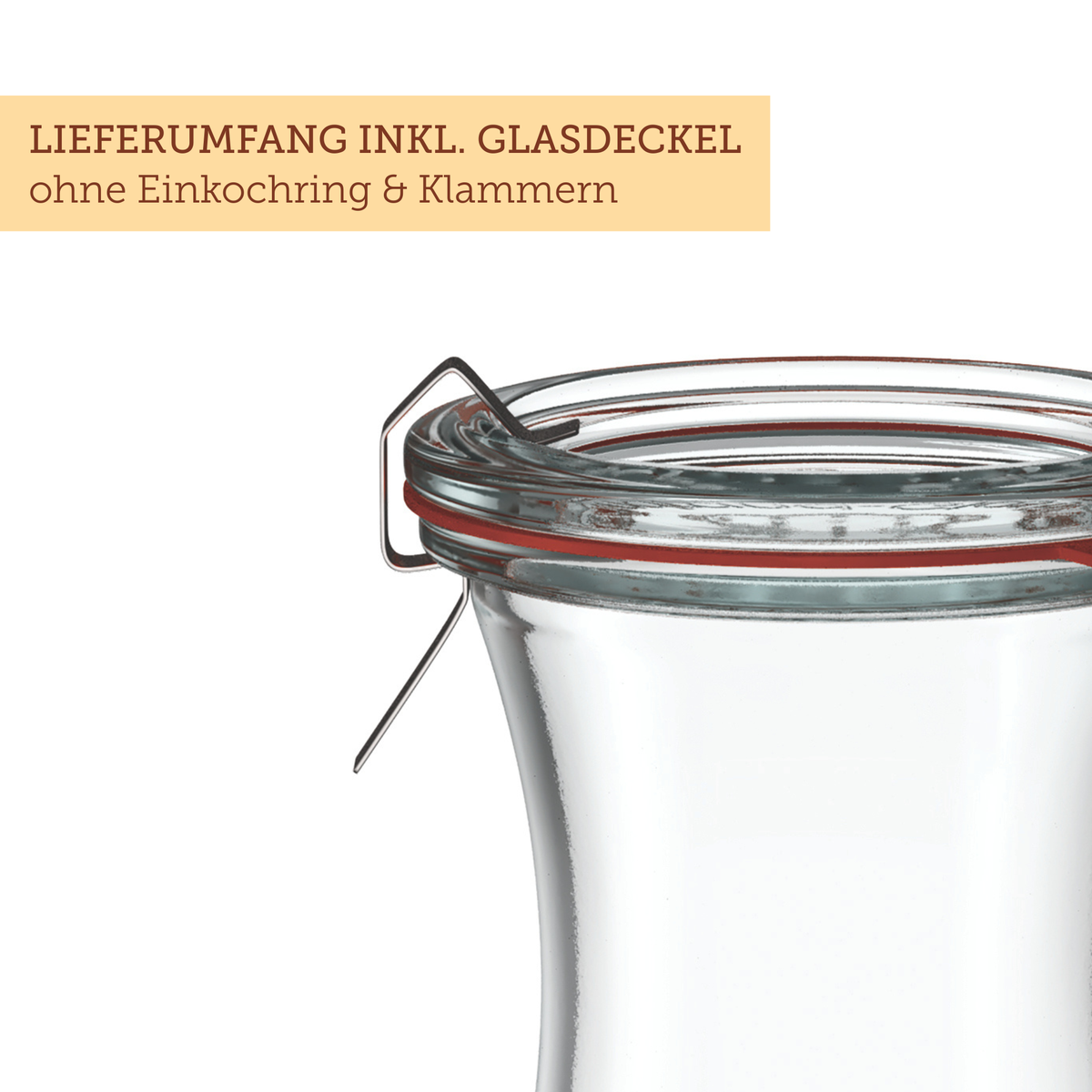Glaskaraffe 500 ml mit Glasdeckel (6 St.) – WECK Online Shop