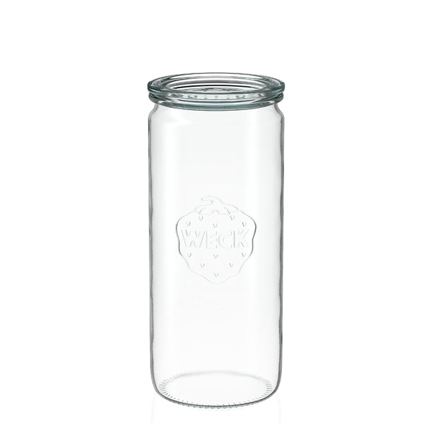 Barattolo in vetro cilindrico 975 ml con coperchio in vetro (6 pz)