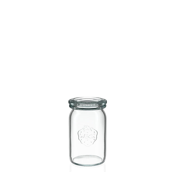 Barattolo in vetro cilindrico 125 ml con coperchio in vetro (12 pz)