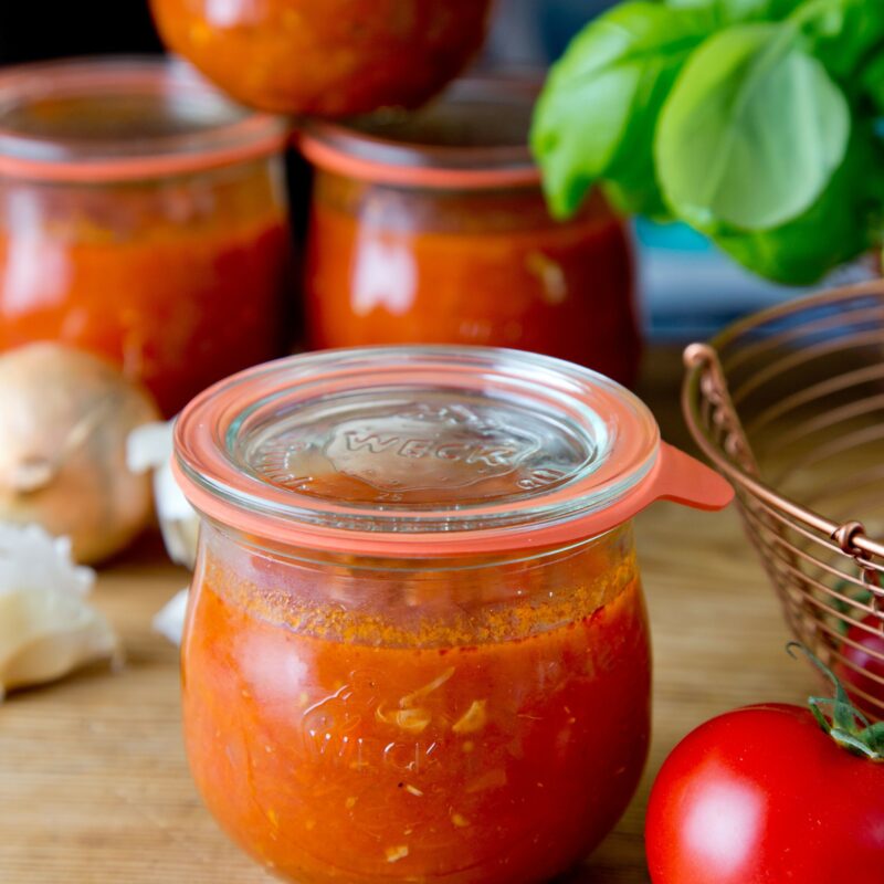 Sizilianische Tomatensoße 1 Backbelch7 WECK Tulpengläser à 370 ml